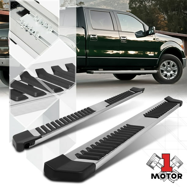 FOR 15-20 FORD F150/SUPER DUTY CREW CAB 4" CHROME CURVED OVAL SIDE STEP NERF BAR 